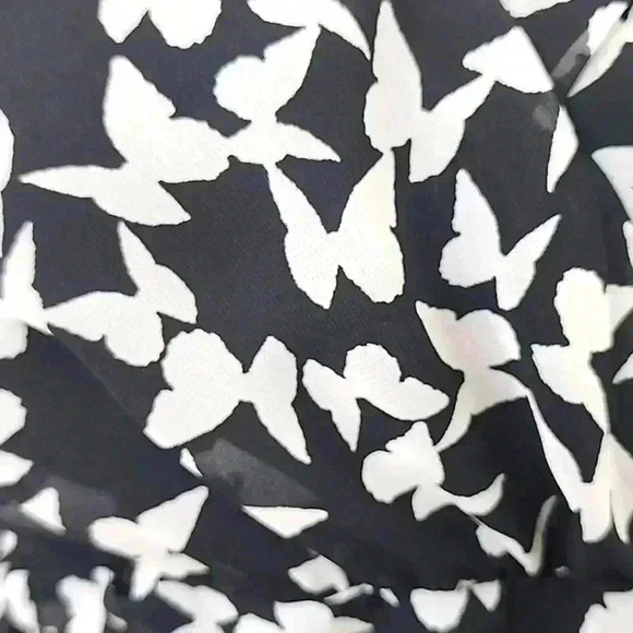 Motherhood Maternity White & Black Butterfly Print Tie A-line Dress Medium - Picture 2 of 3